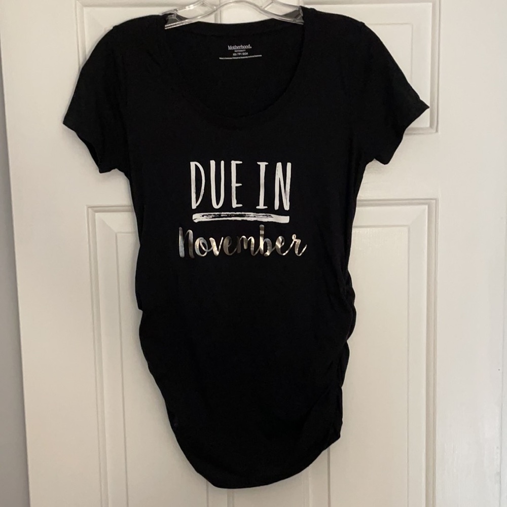 Motherhood Maternity shirt. Due in November. So XS.